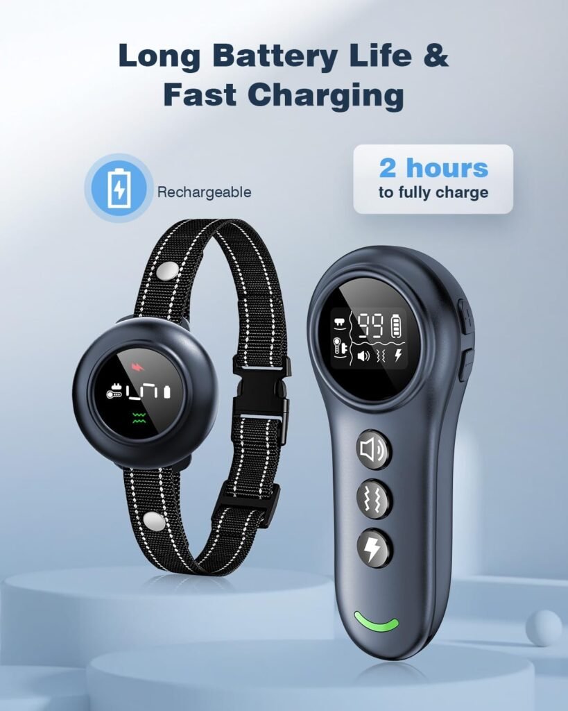2-in-1 Dog Shock Collar Dog Bark Collar - Smart Anti Barking Dog Training Collar with Adjustable Sensitivity 3300FT Remote for All Breeds IP67 Waterproof E-Collar 2-in-1 Dog Shock Collar Dog Bark Collar - Smart Anti Barking Dog Training Collar with Adjustable Sensitivity 3300FT Remote for All Breeds IP67 Waterproof E-Collar