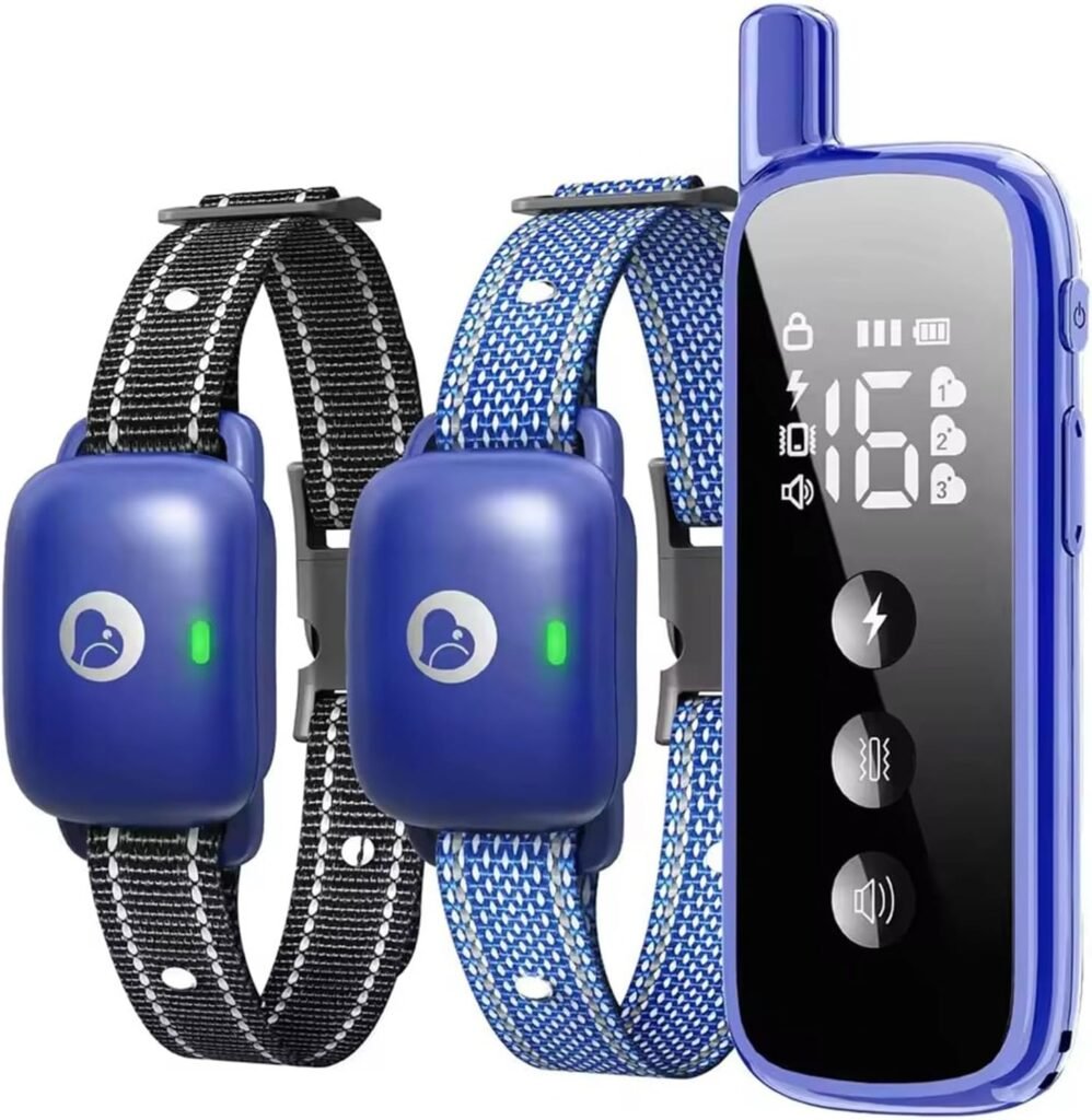 Aikko Dog Shock Collar with Remote - IPX7 Waterproof, Training Modes (Beep, Vibration, Shock), Rechargeable E-Collar for Most Breeds, Anti-Bark  Adjustable Humanitarian Training Collar for Dog
