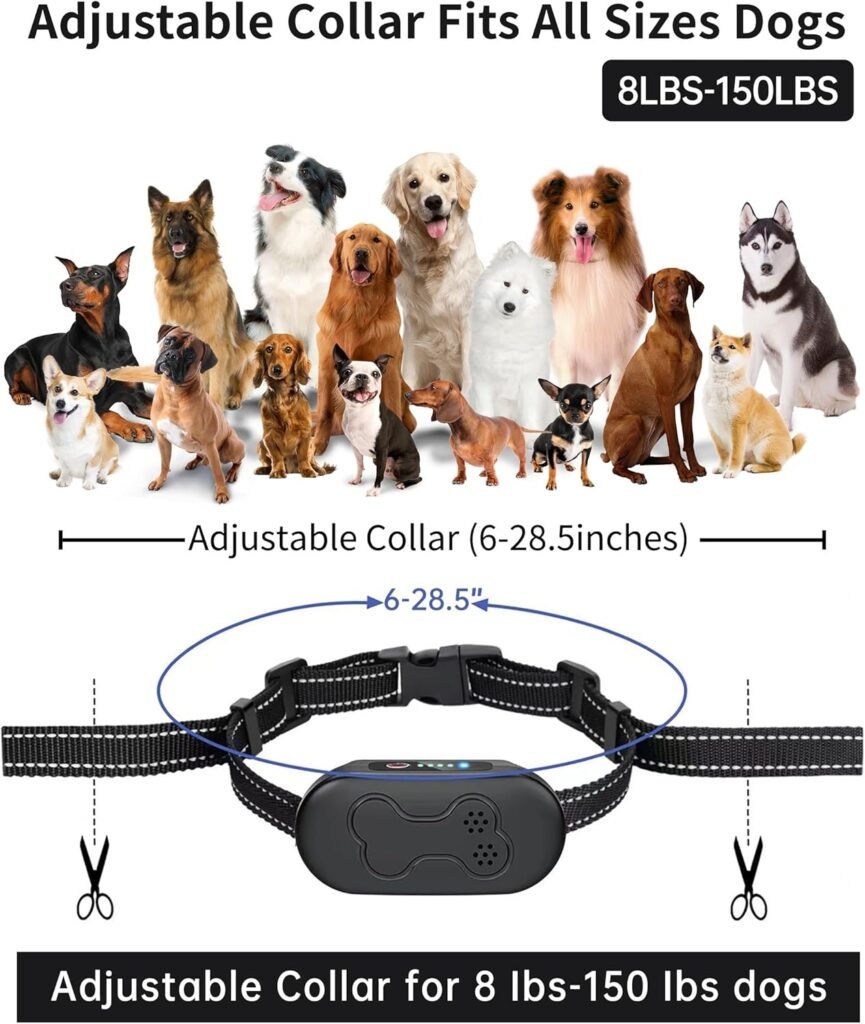Asrcs Shock Collar for Dogs Dogs (15-120lbs) 2000FT Dog Shock Collar with Remote Control Waterproof Dog Training Collar with Remote Safe Modes Rechargeable Lock Flash Light for All Breeds - BL