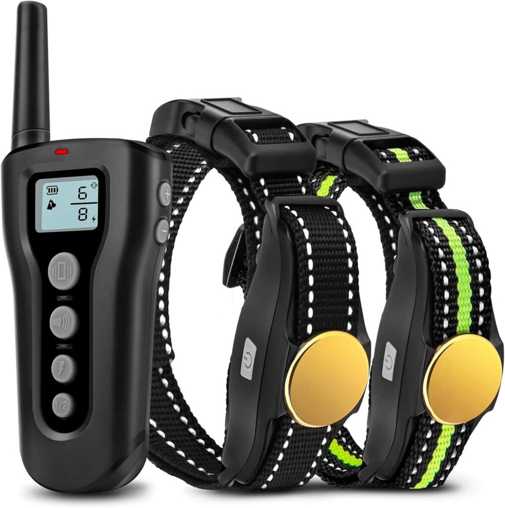 Bousnic Dog Training Collar Dogs Upgraded 1000ft Remote Rechargeable Waterproof Electric Shock Collar with Beep Vibration Shock for Small Medium Large Dogs (15lbs - 120lbs)
