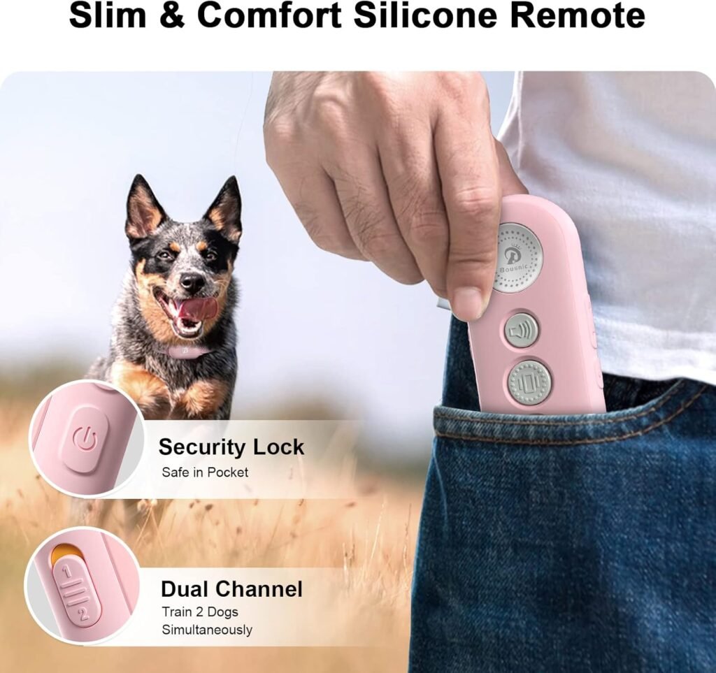 Bousnic Dog Training Collar with Remote - 1000ft Dog Shock Collar for 10-120lbs Small Medium Large Dog Waterproof Rechargeable e Collar with Beep/Vibrate/Safe Shock(1-16) Modes Bousnic Dog Training Collar with Remote - 1000ft Dog Shock Collar for 10-120lbs Small Medium Large Dog Waterproof Rechargeable e Collar with Beep/Vibrate/Safe Shock(1-16) Modes