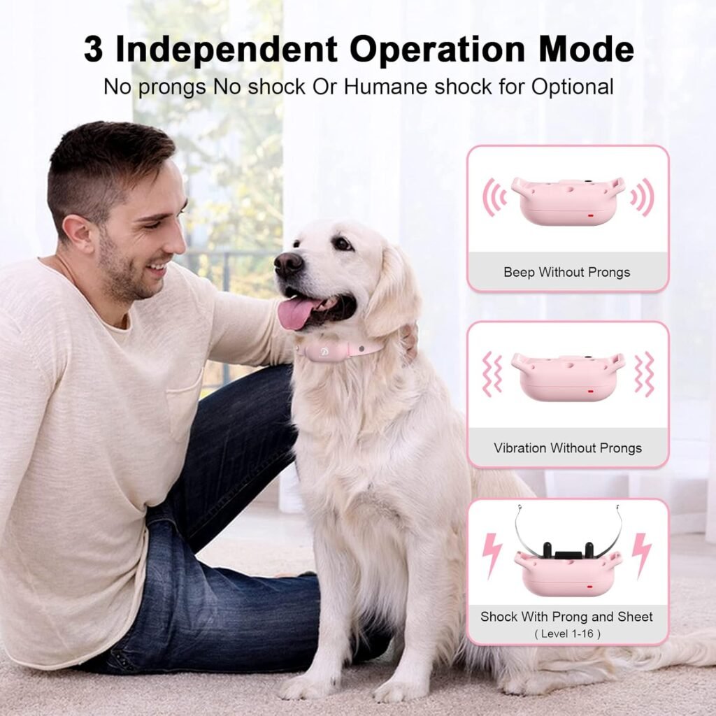 Bousnic Dog Training Collar with Remote - 1000ft Dog Shock Collar for 10-120lbs Small Medium Large Dog Waterproof Rechargeable e Collar with Beep/Vibrate/Safe Shock(1-16) Modes Bousnic Dog Training Collar with Remote - 1000ft Dog Shock Collar for 10-120lbs Small Medium Large Dog Waterproof Rechargeable e Collar with Beep/Vibrate/Safe Shock(1-16) Modes