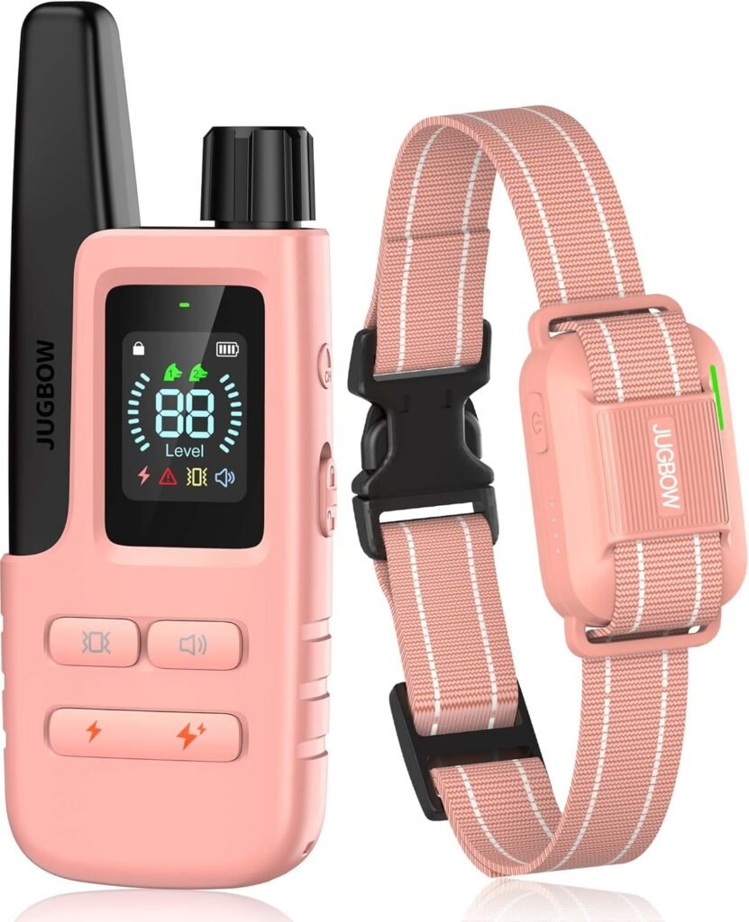 Dog Shock Collar - 4200FT Dog Training Collar with Remote for 5-120lbs Small Medium Large Dogs, IPX8 Waterproof E Collar with Training Modes, Security Lock, Rechargeable Shock Collar Pink
