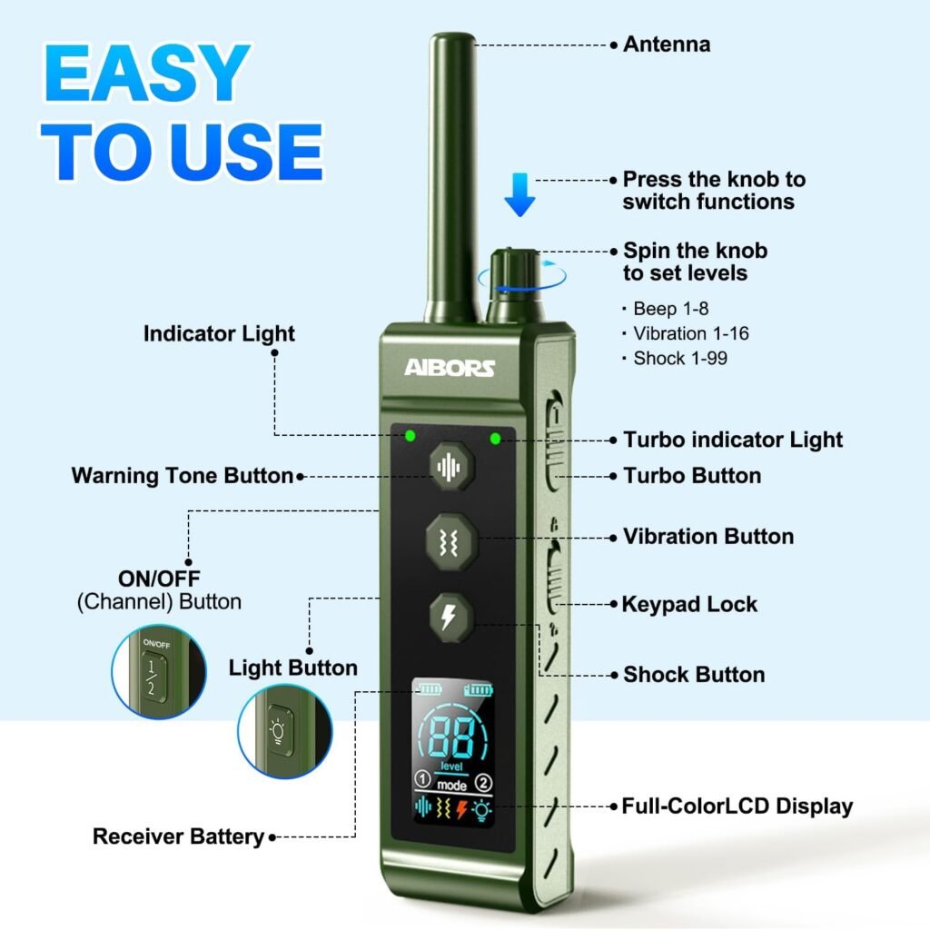 Dog Shock Collar - 4300FT Dog Training Collar with Remote,Shock-Lock,Light for Night Walks, Innovative IPX7 Waterproof with Training Modes, Rechargeable E-Collar for 8-150 LBS Dog Shock Collar - 4300FT Dog Training Collar with Remote,Shock-Lock,Light for Night Walks, Innovative IPX7 Waterproof with Training Modes, Rechargeable E-Collar for 8-150 LBS