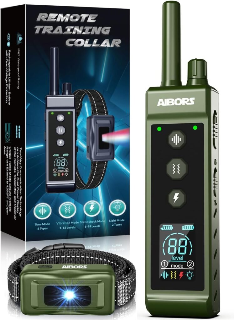 Dog Shock Collar - 4300FT Dog Training Collar with Remote,Shock-Lock,Light for Night Walks, Innovative IPX7 Waterproof with Training Modes, Rechargeable E-Collar for 8-150 LBS Dog Shock Collar - 4300FT Dog Training Collar with Remote,Shock-Lock,Light for Night Walks, Innovative IPX7 Waterproof with Training Modes, Rechargeable E-Collar for 8-150 LBS