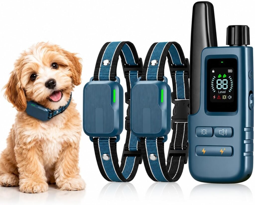 Dog Shock Collar - 4500FT Dog Training Collar with Remote, IPX8 Waterproof Electric Dog Collar with Training Modes, Rechargeable eCollar for Small Medium Large Dogs 10-120lbs(NBU)