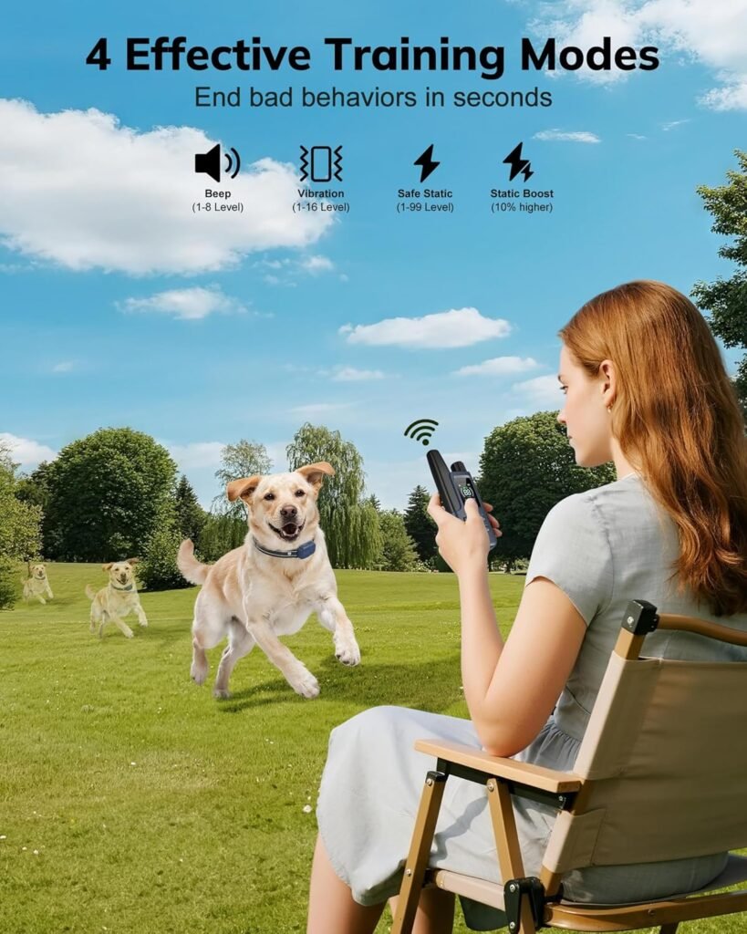 Dog Shock Collar - 4500FT Dog Training Collar with Remote, IPX8 Waterproof Electric Dog Collar with Training Modes, Rechargeable eCollar for Small Medium Large Dogs 10-120lbs(NBU)