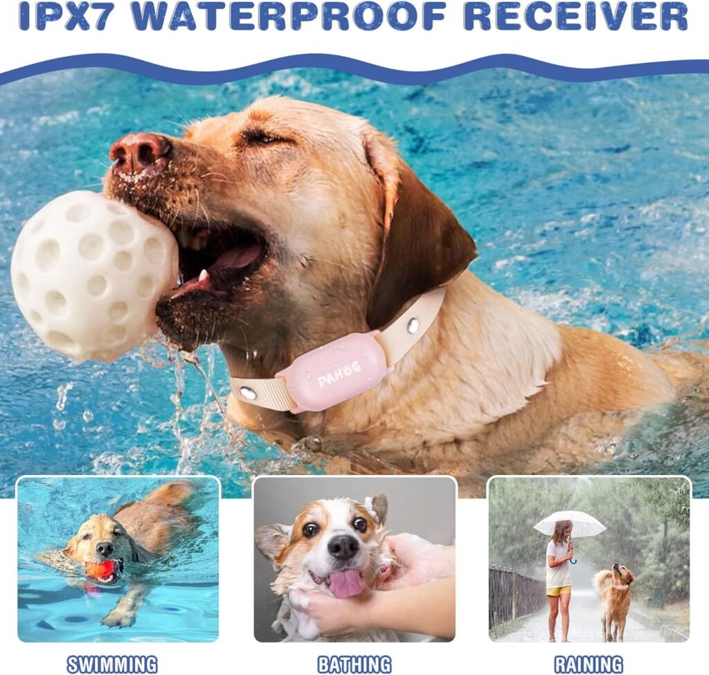 Dog Shock Collar, Waterproof Dog Training Collar with Remote 1000FT, Rechargeable Electric Shock Collar for Large Medium Small Dogs (8-120 Lbs), Training Modes, Beep, Vibration, Safe Shock
