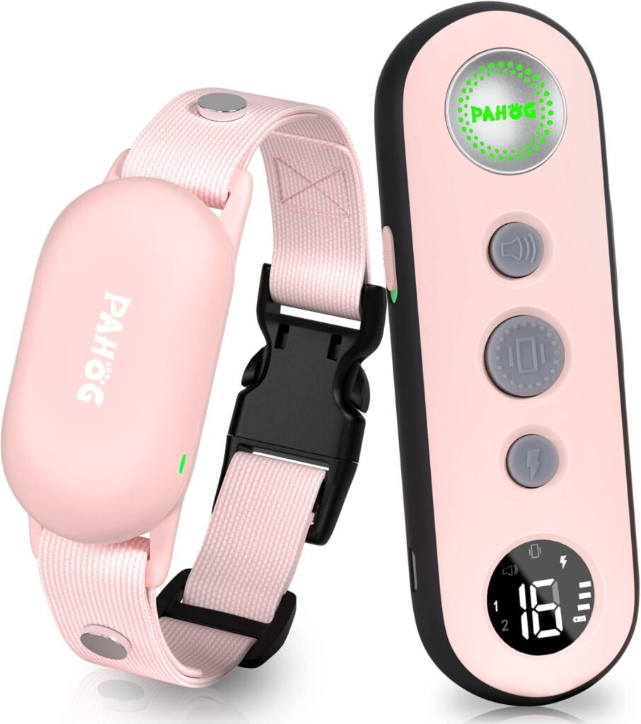 Dog Shock Collar, Waterproof Dog Training Collar with Remote 1000FT, Rechargeable Electric Shock Collar for Large Medium Small Dogs (8-120 Lbs), Training Modes, Beep, Vibration, Safe Shock