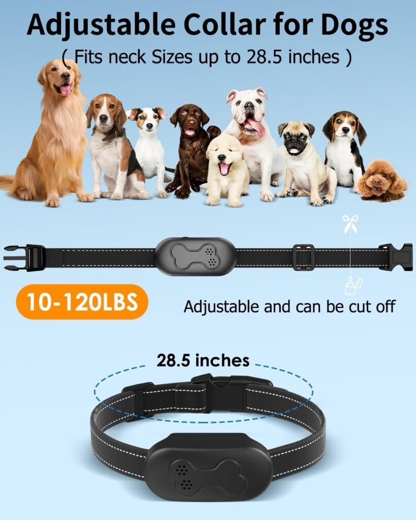 Dog Shock Collar with Remote Control for Dogs 10–120lbs, IPX7 Waterproof Dog Training Collar with Security Lock, Safe Training Modes, Rechargeable Long Battery Life for Small Medium Large Dogs Gy