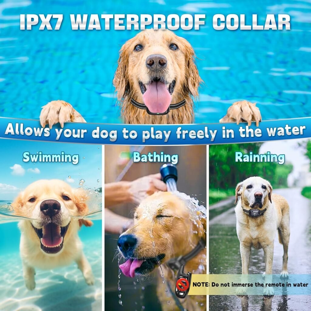 Dog Shock Collar with Remote Control- Training Collar for Small Medium Large Dogs, Electric Collar for Dogs Training Rechargeable, E Collar with Beep, Vibration Shock-Lock Keypad