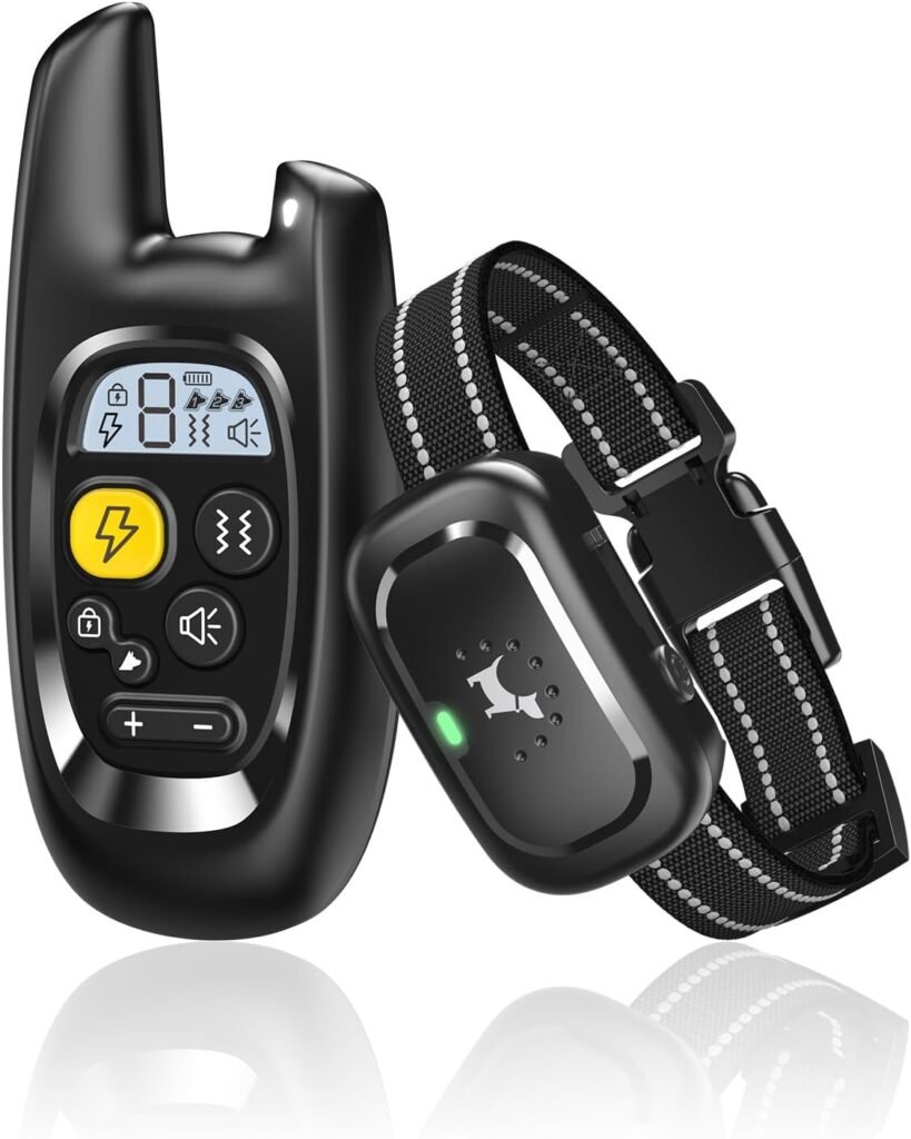 Dog Shock Collar with Remote Control- Training Collar for Small Medium Large Dogs, Electric Collar for Dogs Training Rechargeable, E Collar with Beep, Vibration Shock-Lock Keypad