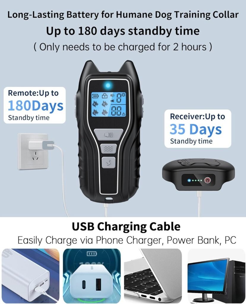 Dog Training Collar with Remote, Waterproof IPX7 E Collar for Dogs, Beep and Vibration Modes, Safe and Humane Training, 2000FT Range, Rechargeable, Fits Small Medium Large Dogs 15–120 lbs (Grey) Dog Training Collar with Remote, Waterproof IPX7 E Collar for Dogs, Beep and Vibration Modes, Safe and Humane Training, 2000FT Range, Rechargeable, Fits Small Medium Large Dogs 15–120 lbs (Grey)