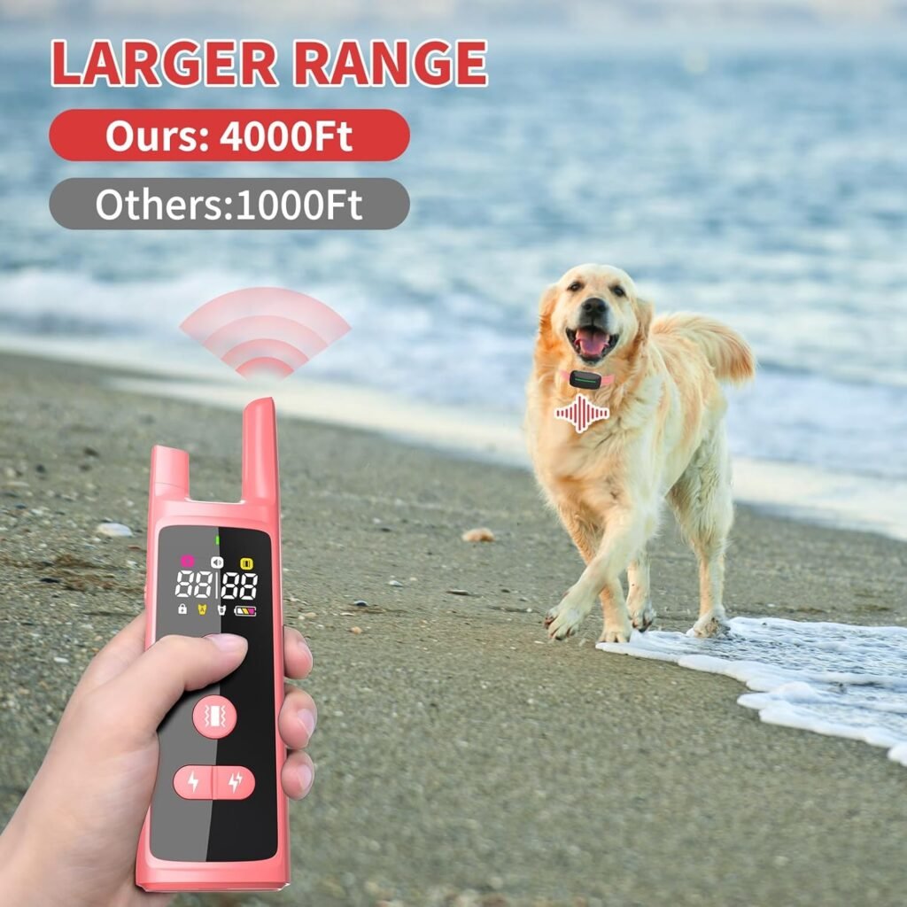 Dog Training Shock Collar 4300FT Dog Bark Collar with Remote IP67 Waterproof Training Modes Beep Vibration Shock Light Mode Magnetic Charger Electric Dogs Collar 8-25 inches Double Shock Rose Bloom Dog Training Shock Collar 4300FT Dog Bark Collar with Remote IP67 Waterproof Training Modes Beep Vibration Shock Light Mode Magnetic Charger Electric Dogs Collar 8-25 inches Double Shock Rose Bloom