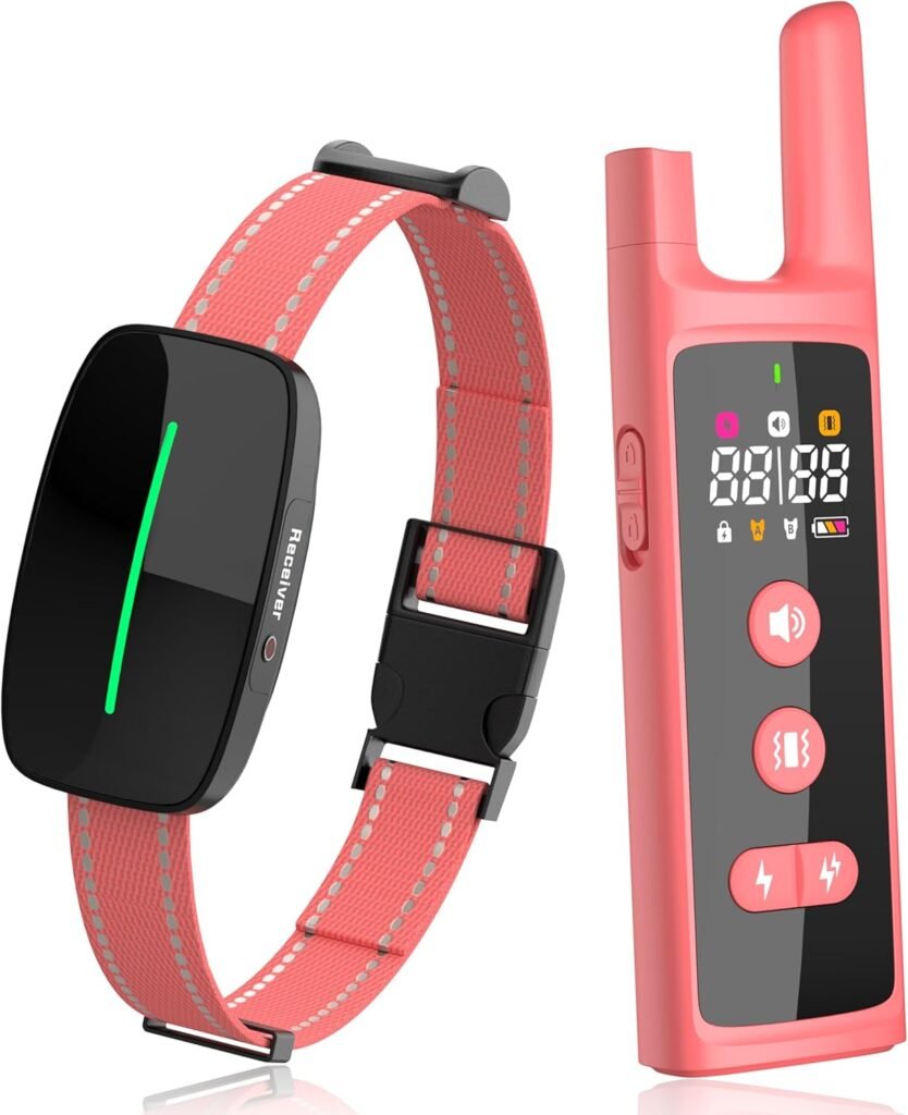 Dog Training Shock Collar 4300FT Dog Bark Collar with Remote IP67 Waterproof Training Modes Beep Vibration Shock Light Mode Magnetic Charger Electric Dogs Collar 8-25 inches Double Shock Rose Bloom Dog Training Shock Collar 4300FT Dog Bark Collar with Remote IP67 Waterproof Training Modes Beep Vibration Shock Light Mode Magnetic Charger Electric Dogs Collar 8-25 inches Double Shock Rose Bloom