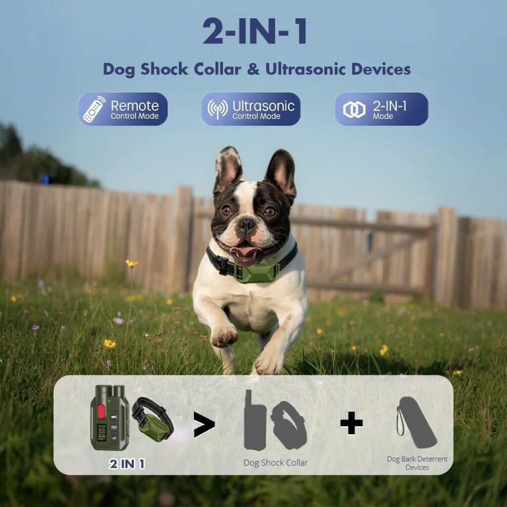 Dogs Training Collar with Remote 1968FT, IP67 Waterproof Rechargeable Collar with Training Modes (BeepVibration but Fully Safe for Pets) for Small Medium Large Dogs (Pack of 2)