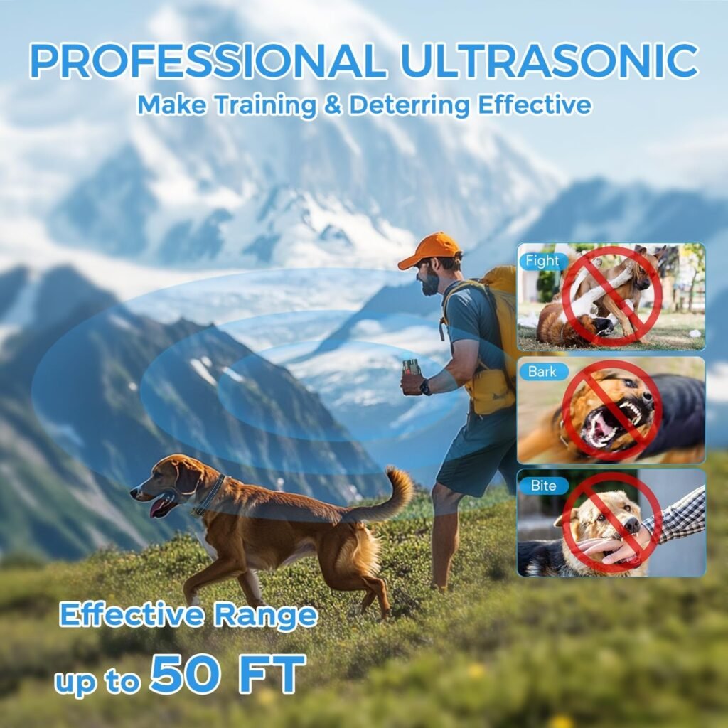 Dogs Training Collar with Remote 1968FT, IP67 Waterproof Rechargeable Collar with Training Modes (BeepVibration but Fully Safe for Pets) for Small Medium Large Dogs (Pack of 2)