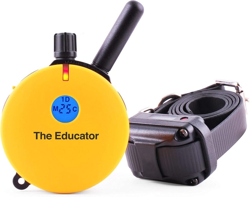 Educator ET-400 E Collar for Dog Training with Remote -/4 Mile Range, Waterproof, Blunt Stimulation Levels, Tone or Vibration Mode, Night Tracking Light for Small, Medium  Large Dogs