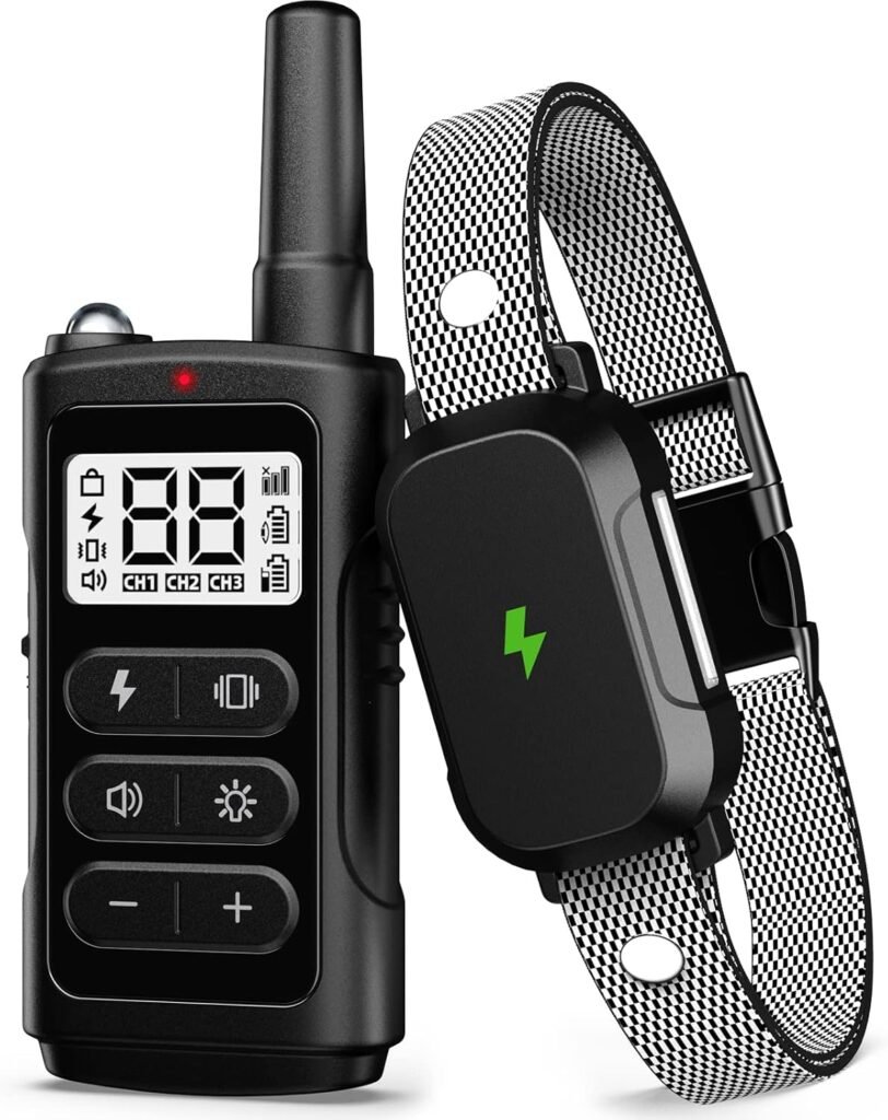 Electronic Training Collar Dog Collar with 3300Ft Remote Range Training Modes Rechargable IPX7 Waterproof Electric Dog Collar with Remote for Large Medium Small Dogs