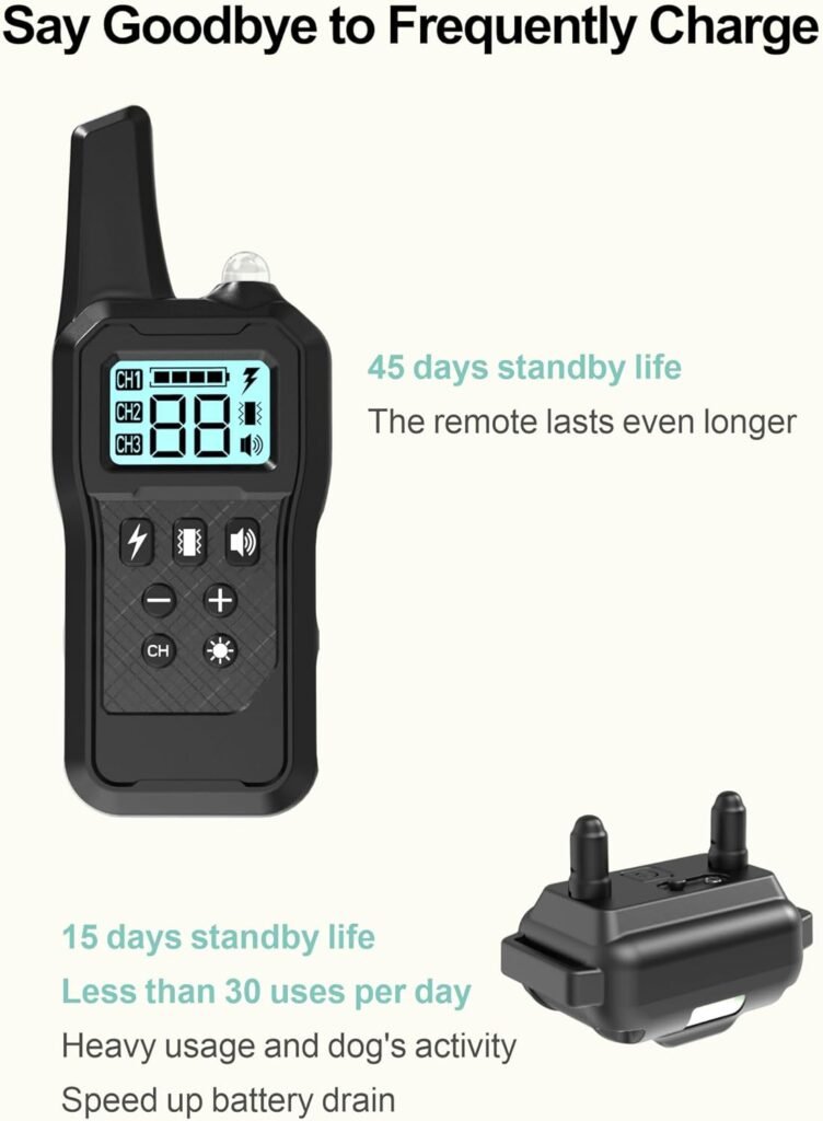 FunniPets Dog Shock Collar Pack - Dog Training Collar with Remote IP65 Waterproof E Collar for Dogs Training with Shock Vibrate Beep and Light Modes for Small Medium Large Dogs