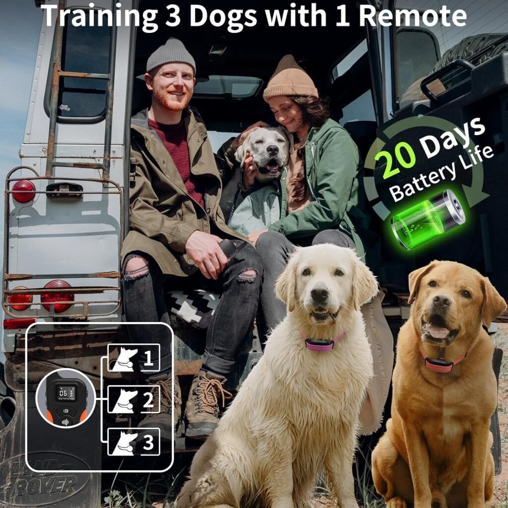 No Shock Dog Training Collar with Remote 3300ft Range, Strong Vibrating Dog Collar Beep and Vibrate Only, Waterproof  Rechargeable Vibration Collar for Small Medium Large Dogs - No Prongs