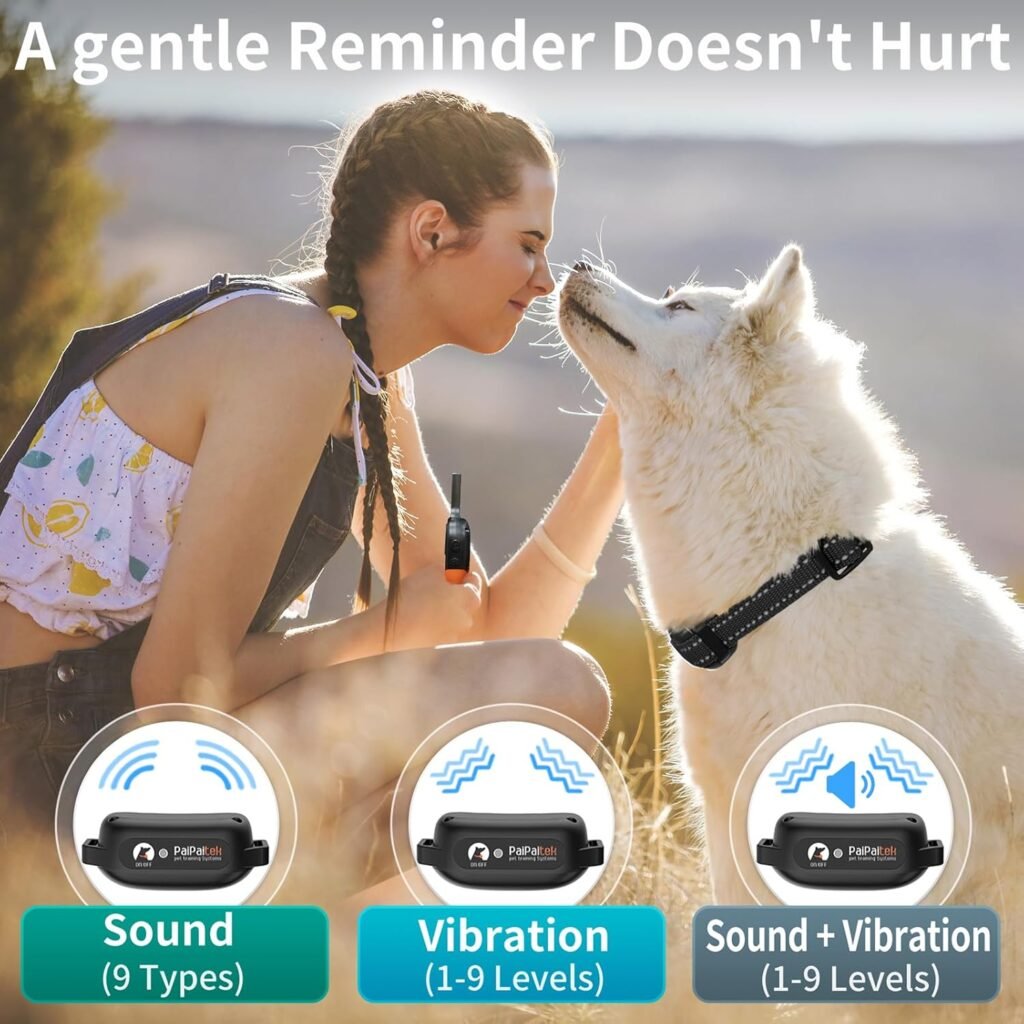 No Shock Dog Training Collar with Remote 3300ft Range, Strong Vibrating Dog Collar Beep and Vibrate Only, Waterproof  Rechargeable Vibration Collar for Small Medium Large Dogs - No Prongs