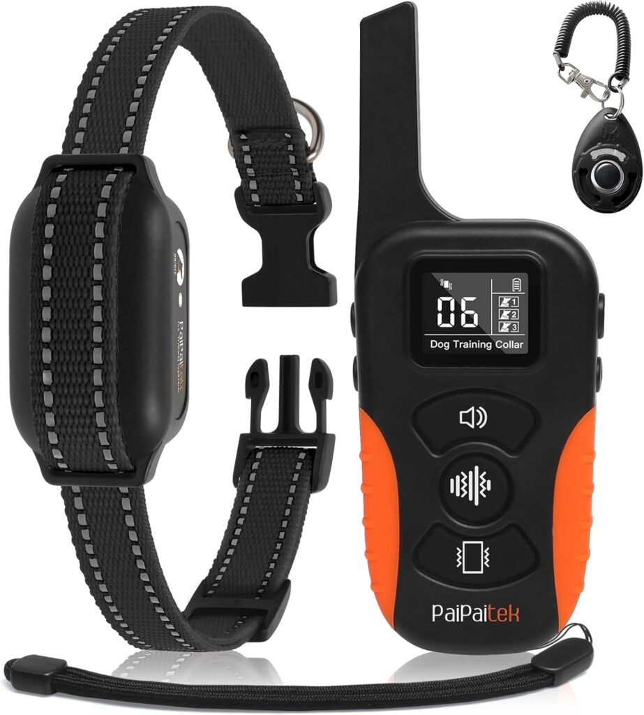 No Shock Dog Training Collar with Remote 3300ft Range, Strong Vibrating Dog Collar Beep and Vibrate Only, Waterproof  Rechargeable Vibration Collar for Small Medium Large Dogs - No Prongs