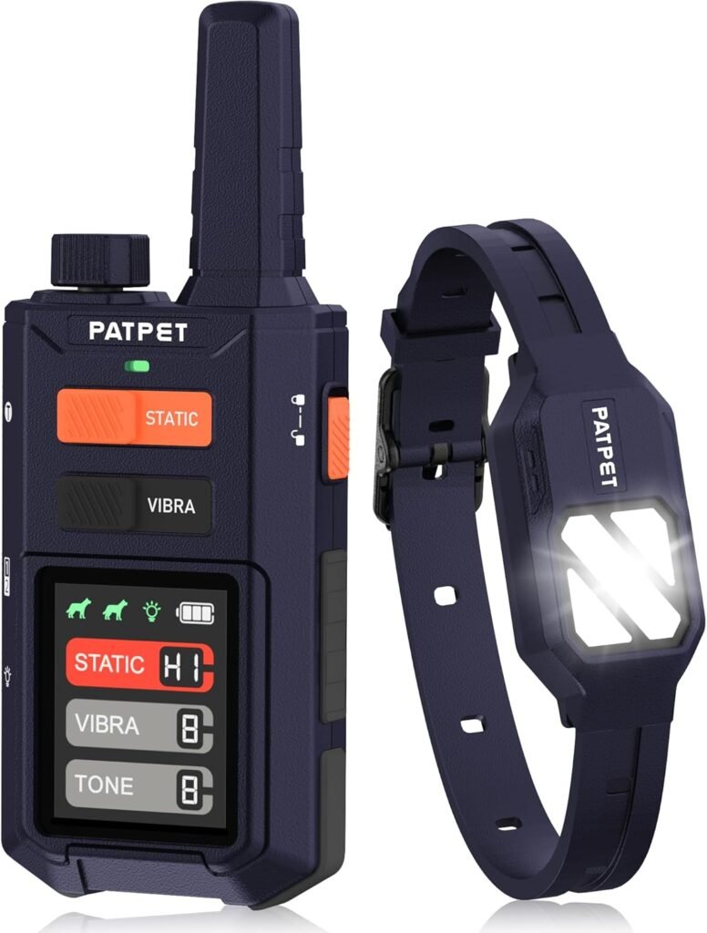 PATPET Dog Training Collar with Remote - 4200FT E Collars for Dogs Training for Large Medium Dogs, Rechargeable Waterproof Electric Dog Collar with Training Modes  Night Lights