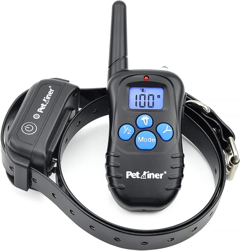 Petrainer Shock Collar for Dogs - Waterproof Rechargeable Dog Training E-Collar with Safe Correction Remote Training Modes, Shock, Vibration, Beep for Dogs Small, Medium, Large