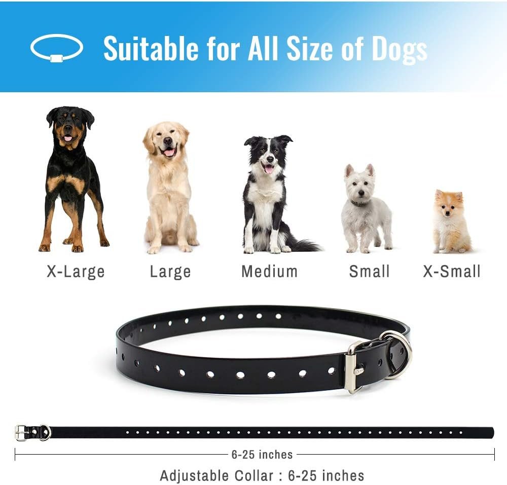 Petrainer Training Collar for Dogs - Waterproof Rechargeable Dog Training E-Collar with Safe Correction Remote Training Modes, Static, Vibration, Beep for Dogs Small, Medium, Large