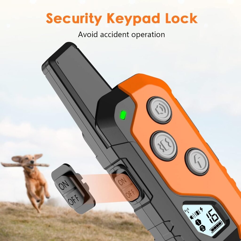 PIOUNS Shock Collar for Dogs, IP67 Waterproof Dog Training Collar with Remote, Training Modes with Beep, Vibration, and Safe Static, Rechargeable for Large Medium