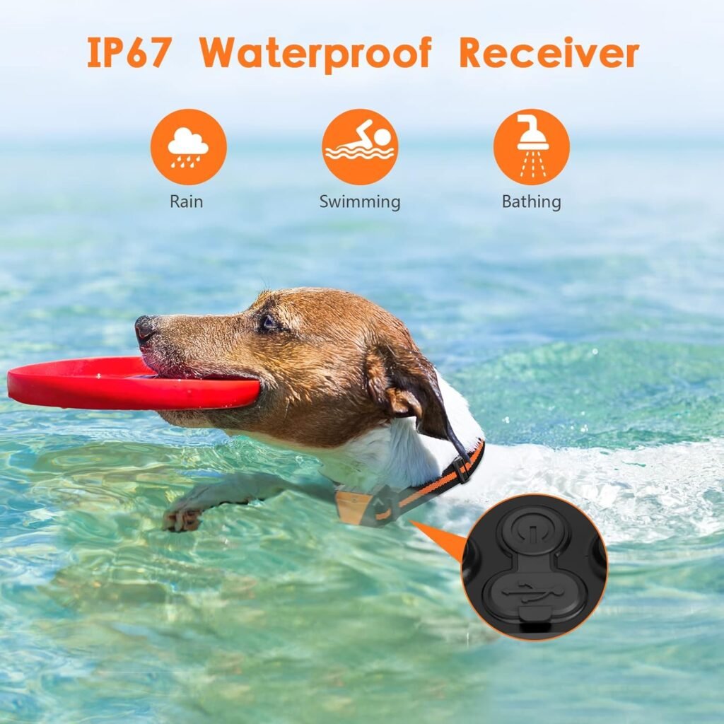 PIOUNS Shock Collar for Dogs, IP67 Waterproof Dog Training Collar with Remote, Training Modes with Beep, Vibration, and Safe Static, Rechargeable for Large Medium
