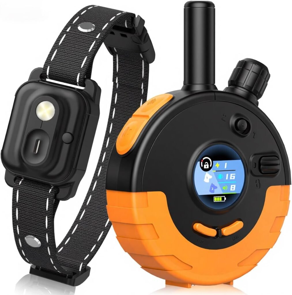 RPZ Dog Shock Collar with Remote Control, Dog Training Collar for Small Medium Large Dogs with Beep, Vibration, Static Shock LED Light, 3300FT Range, Rechargeable E Collar, Orange RPZ Dog Shock Collar with Remote Control, Dog Training Collar for Small Medium Large Dogs with Beep, Vibration, Static Shock LED Light, 3300FT Range, Rechargeable E Collar, Orange