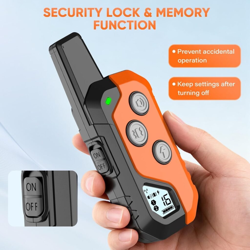 Shock Collar for Dogs, IP67 Waterproof Dog Training Collar with Remote, Training Modes (Beep, Vibration, Static), Rechargeable E Collar for Large and Medium Breeds