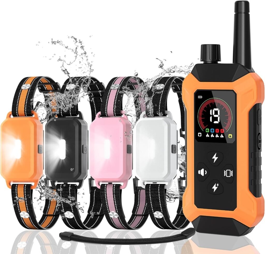 Shock Collar for Dogs Pack (5–150Lbs), 4400FT Waterproof Dog Training Collar with Remote Control Training Modes Rechargeable Electric Dog Collar with Light, E Collars for Small Medium Large Dogs