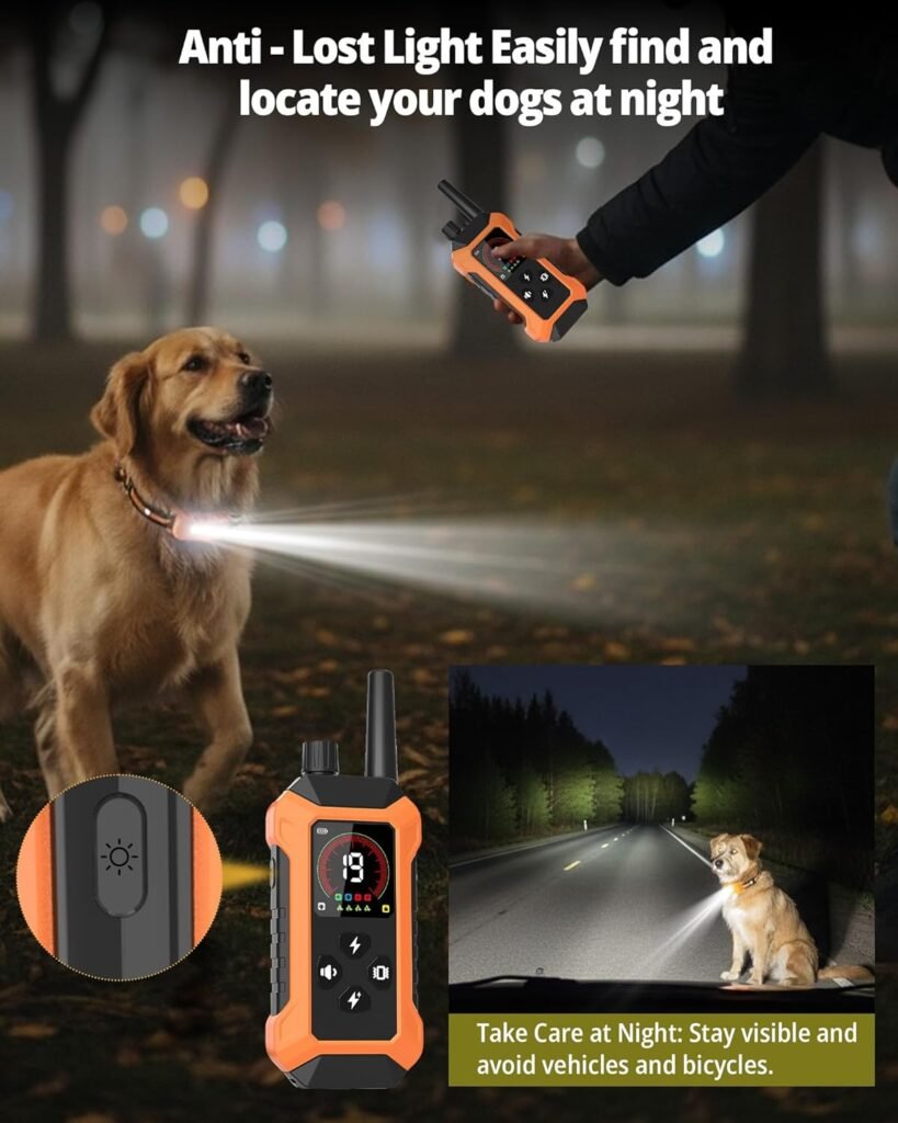 Shock Collar for Dogs Pack (5–150Lbs), 4400FT Waterproof Dog Training Collar with Remote Control Training Modes Rechargeable Electric Dog Collar with Light, E Collars for Small Medium Large Dogs