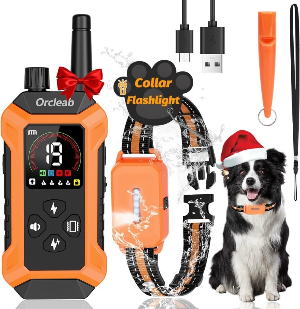 Shock Collar with Remote Control for Dogs, IP67 Waterproof Collar with Beep, Vibration, Safe Shock, Keypad Lock, Shock Collar for Dogs E-Collars for Large Medium Small Dog (10-120Lbs)