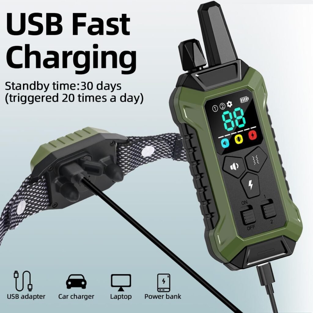 Shock Collar with Remote Control for Dogs, IP67 Waterproof Collar with Beep, Vibration, Safe Shock, Keypad Lock, Shock Collar for Dogs E-Collars for Large Medium Small Dog (10-120Lbs)
