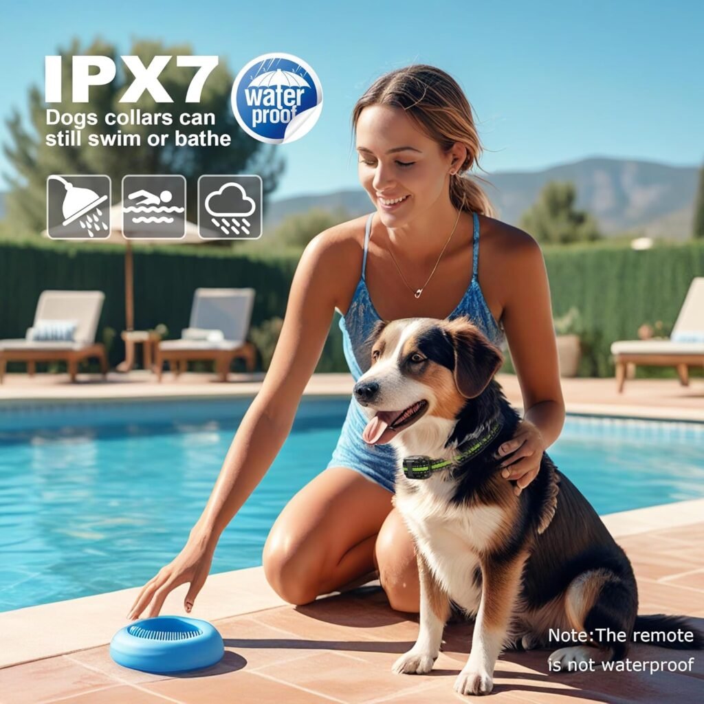 Shock Collar with Remote, Dog Training Collar, Training Modes with Beep, Vibration, Safe Shock, Led Light, ft Wireless Range, Rechargeable for Dogs, Small Medium Large 5-120Lbs