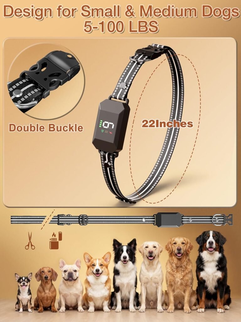 Small Shock Collar for Small  Medium Dogs 5-100lbs, Dog Training Collar with Remote, Waterproof, Rechargeable, 1300ft Range, Collar with Beep, Vibration, Safe Shock