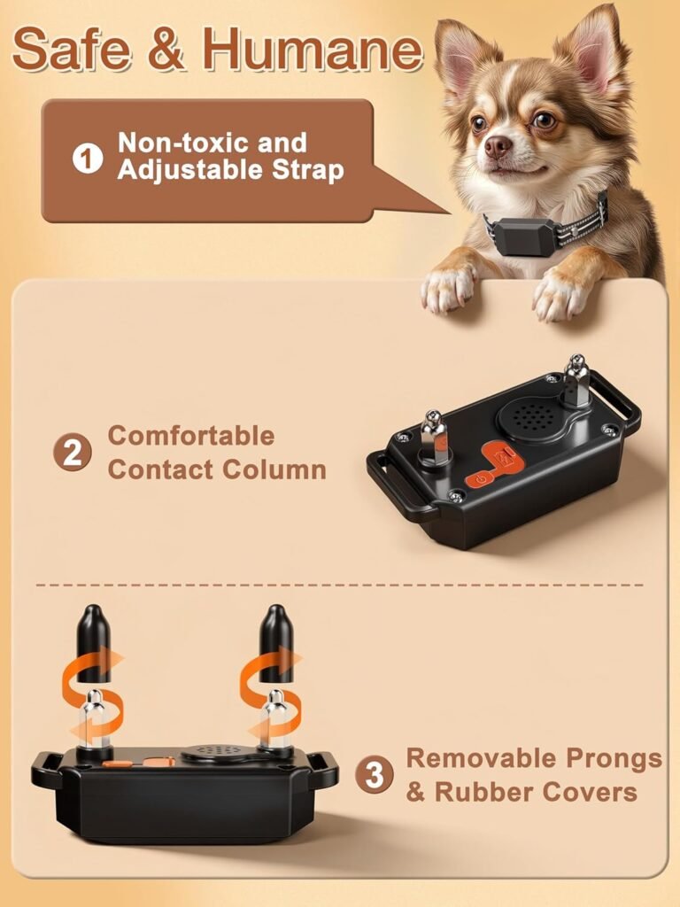 Small Shock Collar for Small  Medium Dogs 5-100lbs, Dog Training Collar with Remote, Waterproof, Rechargeable, 1300ft Range, Collar with Beep, Vibration, Safe Shock