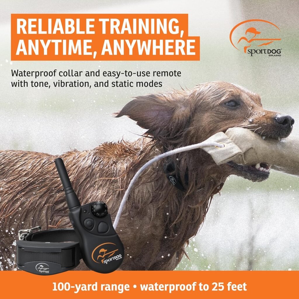 SportDOG Brand YardTrainer Remote Trainer for Dogs Shock Collar with Remote, Waterproof, Submersible Up to Ft, DryTek Technology, Trainer with Shock, Vibrate, and Tone