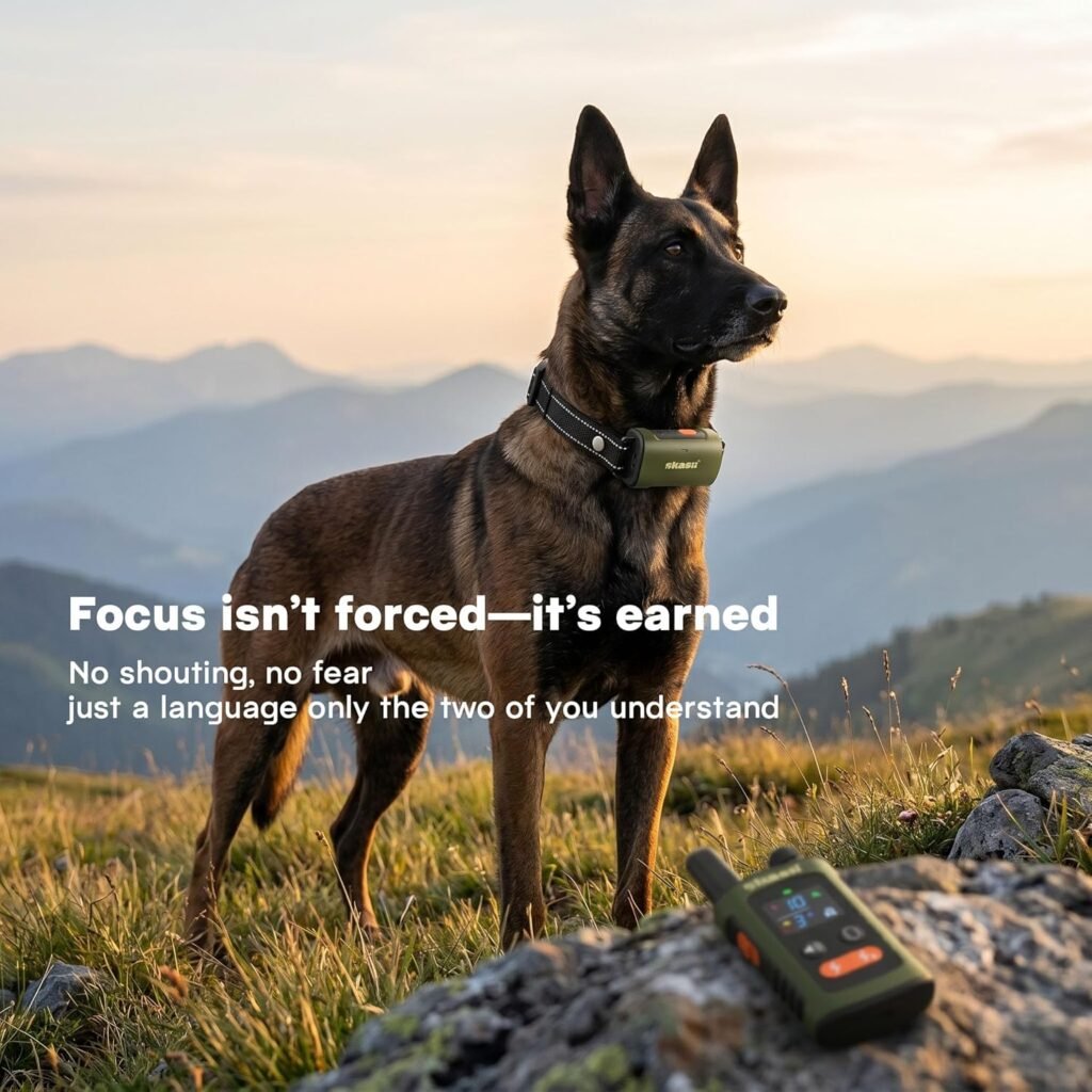 Training Collar for Dogs with Remote Control, Green | 4500FT Range, IPX8 Waterproof, 5-150 Lbs, Training Modes, Security Lock, Dog Training
