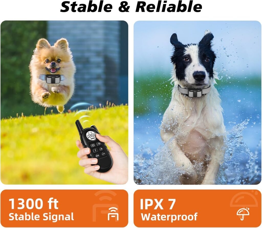 Ultra Compact Dog Shock Collar, Lightest Dog Training Collar with Remote for Small Dogs 5-30lbs  Medium Dogs/Puppies, Waterproof, Rechargeable, 1300ft Range (White Black DotSmall)