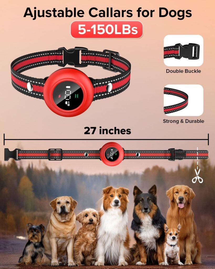 XDX 2-in-1 Dog Shock Collar  Bark Collar – 3300FT Dog Training Collar with Remote, Automatic Anti-Barking, Adjustable Sensitivity Levels, IP67 Waterproof E-Collar for Small Medium Large Dogs